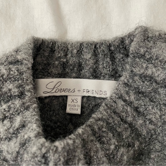 Lovers + Friends XS RUN BIG grey Lace Up Sweater Dress Revolve wool blend - Picture 4 of 7